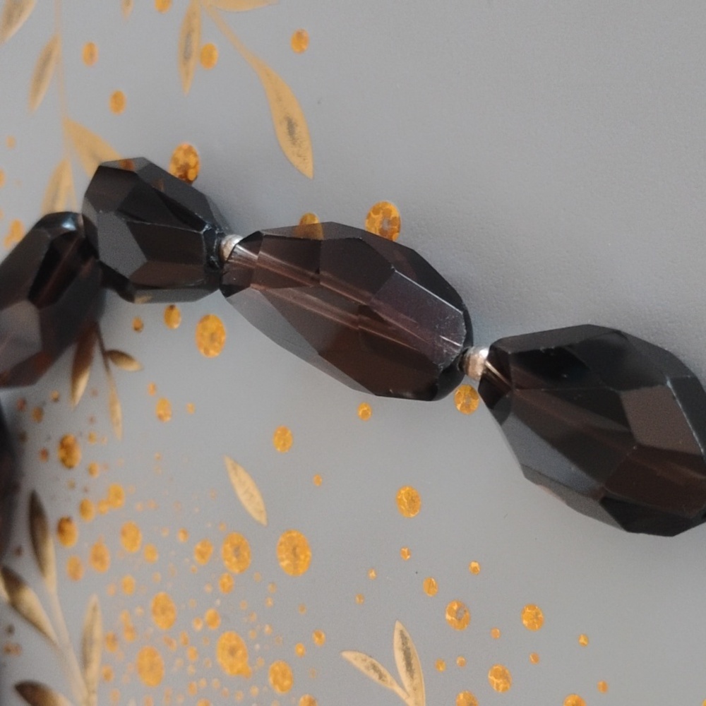 High Faceted Smoky Quartz Necklace - Picture 2 of 9
